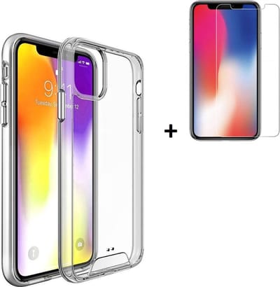 Hoesje Geschikt voor iPhone 11 Pro Max - Screenprotector iPhone 11 Pro Max - iPhone 11 Pro Max Hoesje Transparant Siliconen Case + Screenprotector