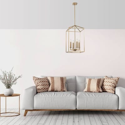 Opviq Kroonluchter Till 13256, goudkleurig, metaal, 4-lamps