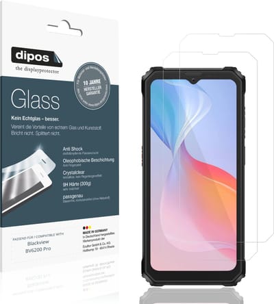 dipos – 2x Pantserfolie geschikt voor Blackview BV6200 Pro | 9H Screenprotector