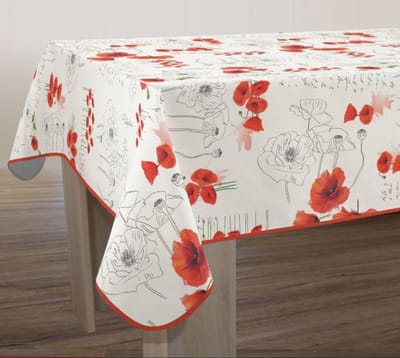Tafelkleed anti-vlek Coquelicot vierkant 150 x 150 cm - Bonne et Plus tafellaken - Woonkamer decoratie