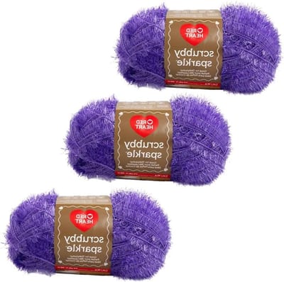 Sparkle Scrubby Garen - Polyester Garen - Keuken & Bad - Sneldrogend Materiaal - 3 Pack - Druif