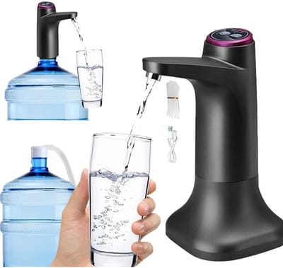 TOVBMUP Elektrische Waterdispenser - Drinkwater Koeler met Pomp - Geschikt voor 2-5 Gallon Flessen - Niet-druppelend, 30° Uitloop, USB Oplaadbaar, 5W - Incl. Anti-slip Voet, Slang en Kabel - ABS Materiaal - Voor Thuis, Kantoor en Camping