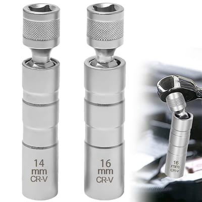 Ynkkvre - 2-delige Bougiesleutel Set – 14 mm en 16 mm – Magnetische Universele Flexibele Bougiesleutel – Gereedschap voor Verwijderen van Bougies