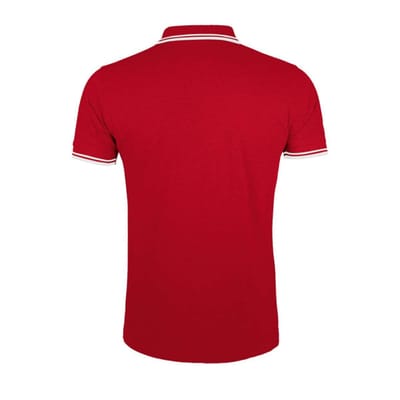 SOLS Heren Pasadena Poloshirt (Rood/Wit)
