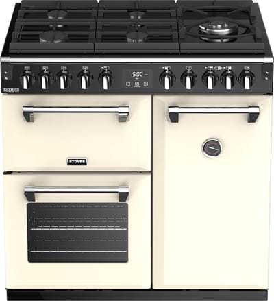 Stoves Richmond S900 DF GTG DeLuxe Range-fornuis Gaskookplaat Zwart, Crème A