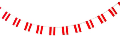 Vlaggenlijn - Feestdecoratie - Feestelijke Aankleding - Waterproof Materiaal - 11.4 Meter - Rood-Wit-Rood