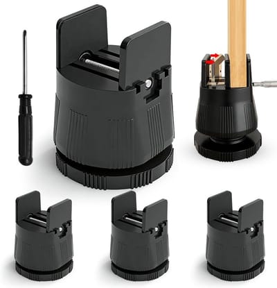 4 stuks, verstelbaar, 6-8 cm, zware belasting, bedverhoging met schroefklem, antislip meubelverhogers, voor 10-50 mm breed, vierkante en ronde stoelpoten, tafelverhoging