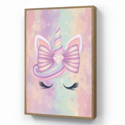 Wandlamp 60x90 cm - Oplaadbaar - Eenhoorn - Glitters - Regenboog - Pastel - Wandlampen binnen woonkamer - Slaapkamer lamp - Decoratieve nachtlamp - Vloerlamp draadloos