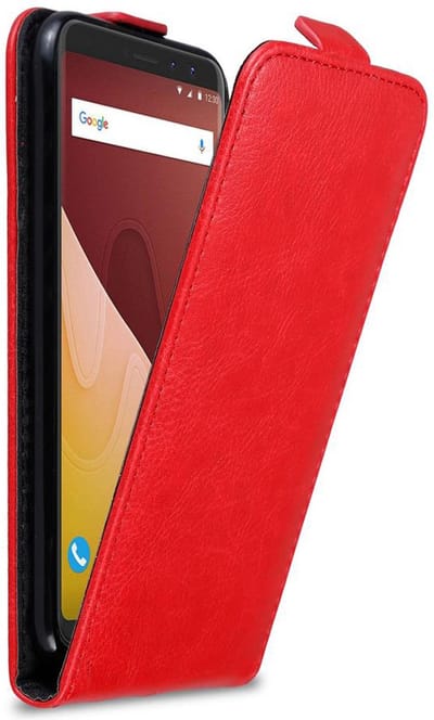 Cadorabo Hoesje geschikt voor WIKO VIEW PRIME in APPEL ROOD - Beschermhoes in flip design Case Cover met magnetische sluiting