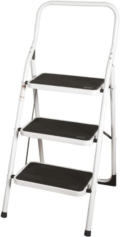 Famanu – Metalen huishoudtrap met 3 treden antislip compact ontwerp