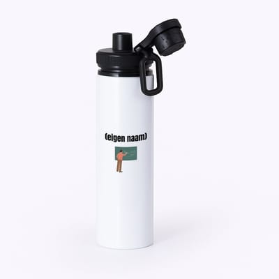 Hacebo® - docent met krijtbord met eigen naam waterfles met draaidop zwart - Docent - meesters of juffen - collega's - verjaardag - afscheidscadeau - geschenk - kado - water fles - 850ML