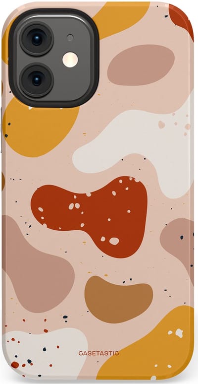 Casetastic Hoesje Geschikt voor Apple iPhone 12 Mini - Stijlvolle Beschermende Duo-layer Case - Terrazzoque