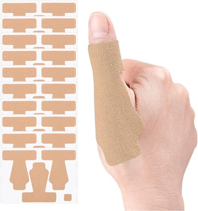 30 stuks Voorgesneden Vinger Kinesiologie Tape - Elastische Vinger Ondersteuning Strips voor Sport - Licht waterdichte Vinger Brace Tape voor Artritis - Basketbal & Gym