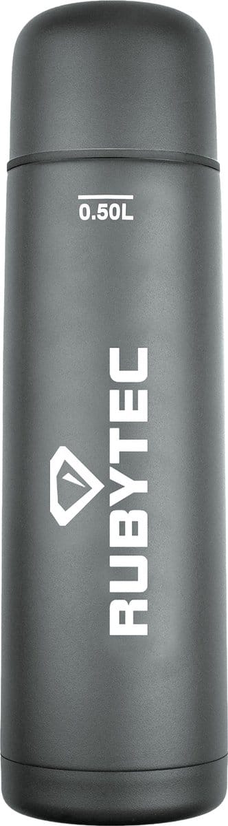 Rubytec Shira Vacuüm Drinkfles 500 ml - Thermosbeker - RVS Waterfles - Handige Schroefdop en Drinkbeker - Thermosfles - Vacuüm Behoudende Getter - Urenlang Koud of Warm Drinken - Lekvrij - BPA-vrij - Donkergrijs