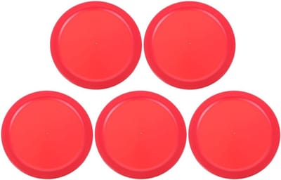 Air Hockey Pucks - Mini Vervangingsset - Tafelspellen Spelen - Felrode Zichtbaarheid - 5 Stuks - Rood