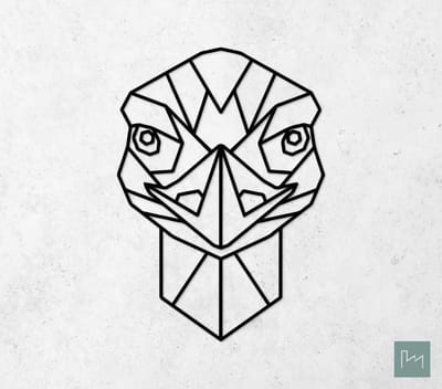 Laserfabrique Wanddecoratie - Geometrische Struisvogel - Medium - Zwart - Geometrische dieren en vormen - Houten dieren - Muurdecoratie - Line art - Wall art