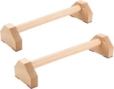 Duurzame Houten Push Up Handgrepen met Verwijderbare Grip Loops voor Calisthenics en Fitness Oefeningen, Ideaal voor Bovenlichaamstraining en Yoga
