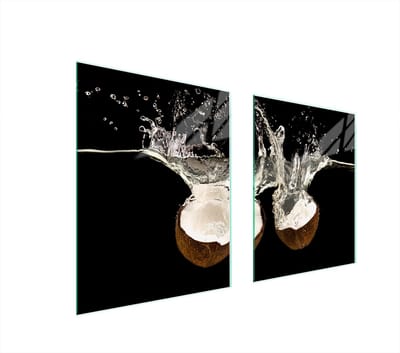 TMK ArtDeko Serie - Glazen Beschermplaat - 85x52 cm - Kleurafbeelding Kokos