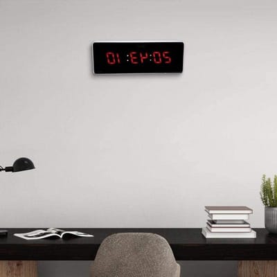 Led Kalender Klok met Temperatuur - Kantoor en Huis - Woonkamer Wandklok - EU plug 220V .