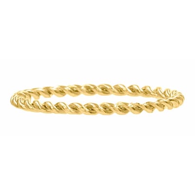 Minimalistische Ring - Smalle Ring - voor Ringenset - Touw gedraaid - 1.2MM - Zilver 925 Gold-plated (15.75mm / maat 49)