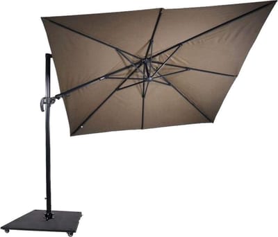 Zweefparasol VirgoFlex Taupe 300 x 300 cm - incl. Zware Parasolvoet