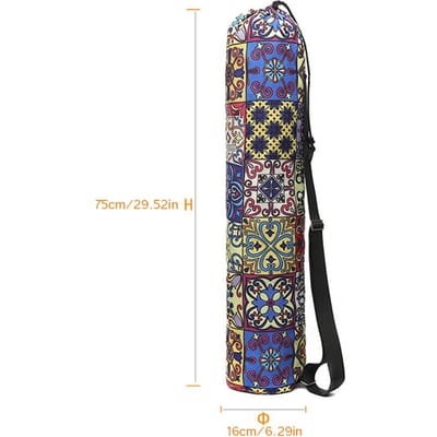 75*16cm Sac de Tapis de Yoga en Toile Imprimée Sac de Transport Sacs de Sport Sacs de Gymnastique Étui de Rangement pour Entraînement de Fitness gray