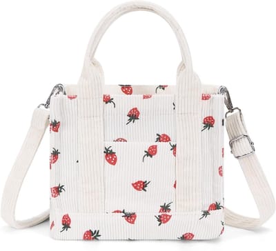 Corduroy Tote Bag - Mini Handtas - Dagelijks Gebruik - Verstelbare Band - 21 x 18 x 10 cm