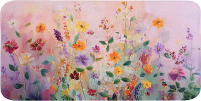 WC mat 120x60 cm - Antislip - Schilderij - Bloemen - Abstract - Kleurrijk - Toiletmat - Vloermat - Douchemat - Toilet tapijt - Toiletmatten