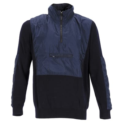 Prada Windbreaker in Marineblauwe Wol en Nylon