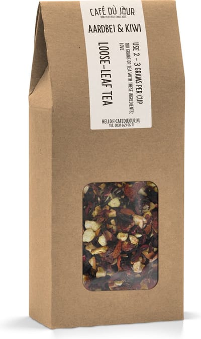Aardbei & Kiwi - Vruchtenthee 100 gram - Café du Jour losse thee