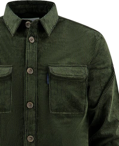 A Fish Named Fred overshirt groen corduroy slim fit katoen