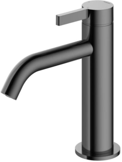 Hotbath Ace - Wastafelmengkraan - zonder Waste - Laag - Geborsteld Zwart PVD - Opbouw - Messing - V02