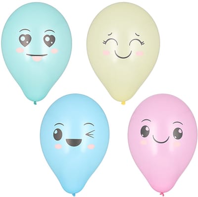 12x 8 Ballonnen Ø 25 cm assorti kleuren Kawaii