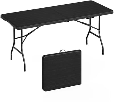 ITRONIQ Campingtafel Inklapbaar 180 CM - Opvouwbare Tafel Met Draagtas - Weerbestendige Vouwtafel Voor Camping en Buiten - Zwart