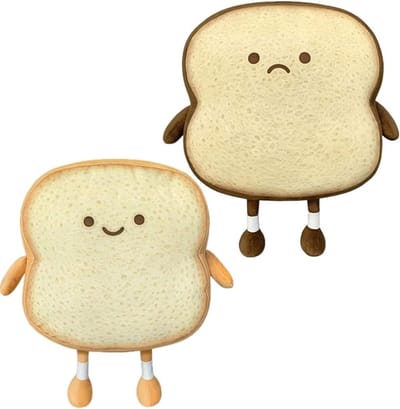 Lieve Toast Kussen, Schattig Pluche Kussen in Broodvorm voor Kinderen en Volwassenen, Perfect voor Woonkamer en Slaapkamer Decoratie