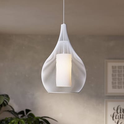 EGLO Razoni 1 Hanglamp - E27 - Ø 42,5 cm - Wit - Staal|Glas