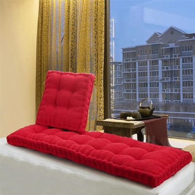 Bankkussen dik - Zitkussen rechthoekig - Comfortabel zitten - 10 cm dik - 60 x 60 cm - Rood