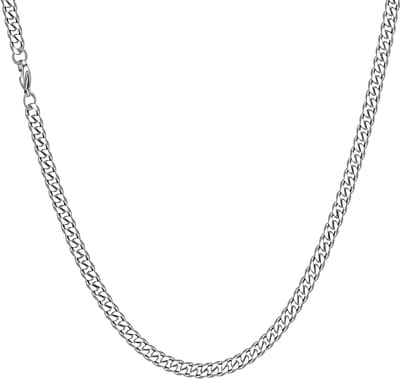 Kettingen Ketting 6MM/9MM Cubaanse Ketting Mens Zilveren Curb Chain Kettingen Stevige Rvs Cubaanse Link Ketting Ketting Lengte 45/50/55/60 CM