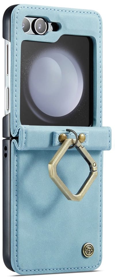 CaseMania Bookcase hoesje geschikt voor Samsung Galaxy Z Flip 7 FE - Effen Aqua - Kunstleer
