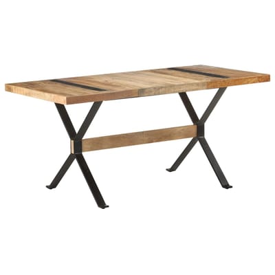vidaXL - Eettafel - 160x80x76 - cm - ruw - mangohout