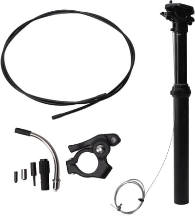 Fietszadelpen - Verstelbare Zadelbuis - Comfortabel Fietsen - Hydraulisch Geveerd - 309 x 375 mm - Zwart