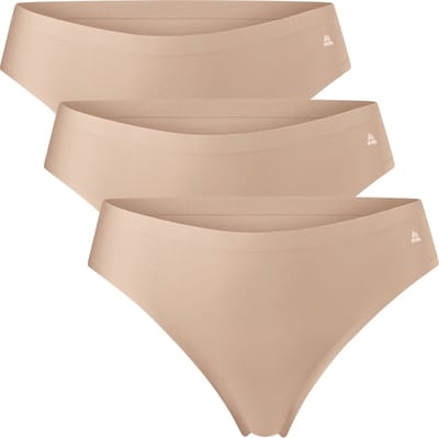 DANISH ENDURANCE Naadloze Strings voor Dames - Sporten & Iedere dag - 3-pack - Beige - Maat XL