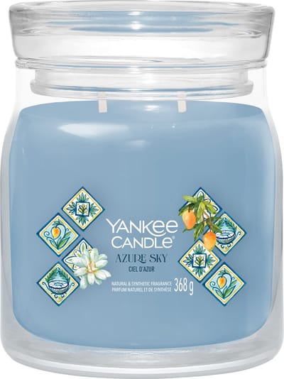 Yankee Candle - Azure Sky Medium Geurkaars - 50 branduren - 2 lonten