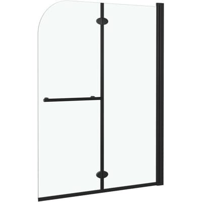 vidaXL - Douchewand - inklapbaar - 2 - panelen - 95x140 - cm - ESG - zwart