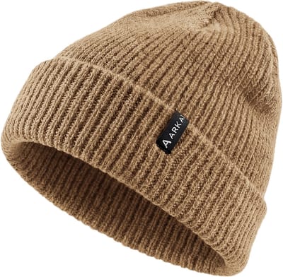 Nordic | Rookbruine geribde beanie in vissersstijl