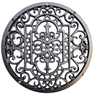 Ventilatierooster / haard rooster zwart, antiek luchtrooster, gietijzer