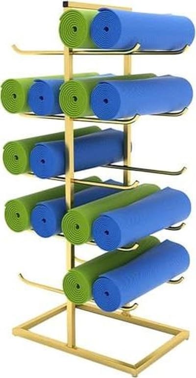 Mattenrek - Opberger - Sportartikelen Opbergen - Ruimtebesparend Verticale - 58 x 40 x 130 cm - Goud