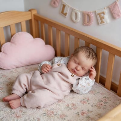 Reborn Baby Pop - Levensachtige Pasgeboren Pop - Speelkameraadje - Volledig Vinyl - 50 cm - Bloemen Roze