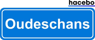 Hacebo - Plaatsnaam Sticker - 29x10 CM - Oudeschans sticker - Verkeersborden sticker - grappige cadeaus - Oudeschans