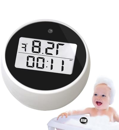 Badkamer temperatuurmeter - Watertemperatuur meter - Comfortabel baden - Met wekkerfunctie - 35 x 35 x 45 cm - Zwart